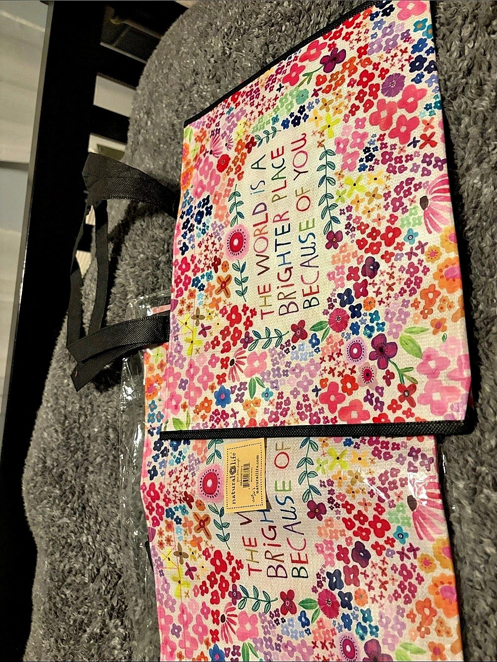 New. The World Is a Brighter Place Because of You Floral Tote Bag Multicolor